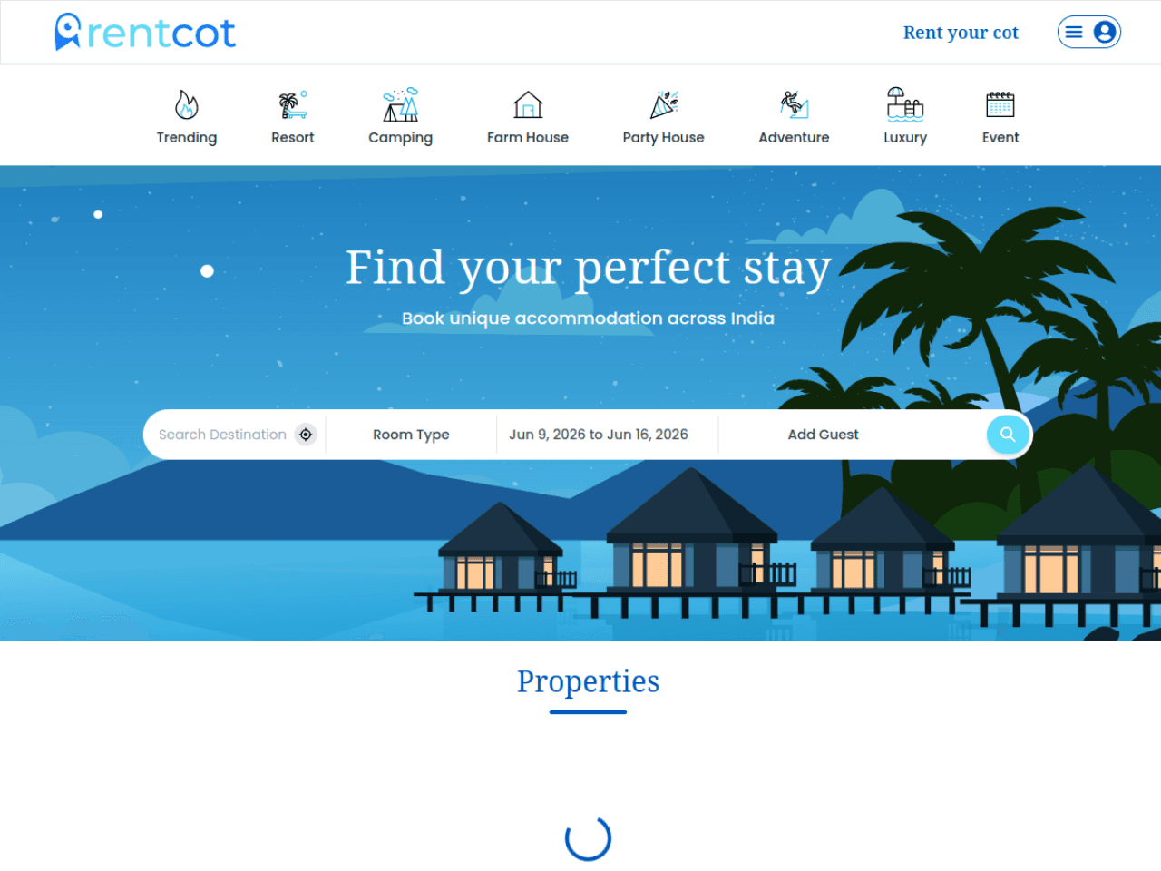Rentcot — live website screenshot