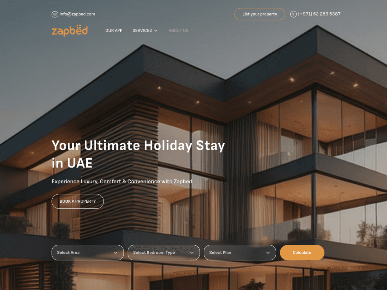 Zapbed — live website screenshot